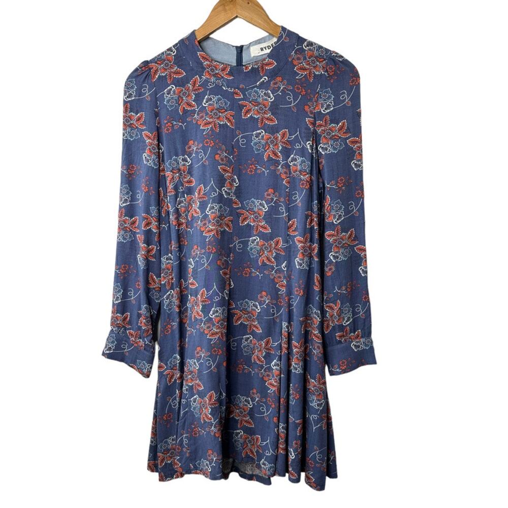 Urban Outfitters x Ryder Blue Wildflower Print Long Sleeve Dress Size Large NEW